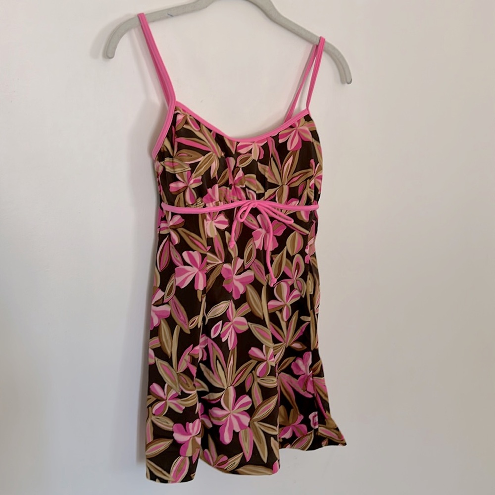 NWOT It Figures Pink & Brown swim dress